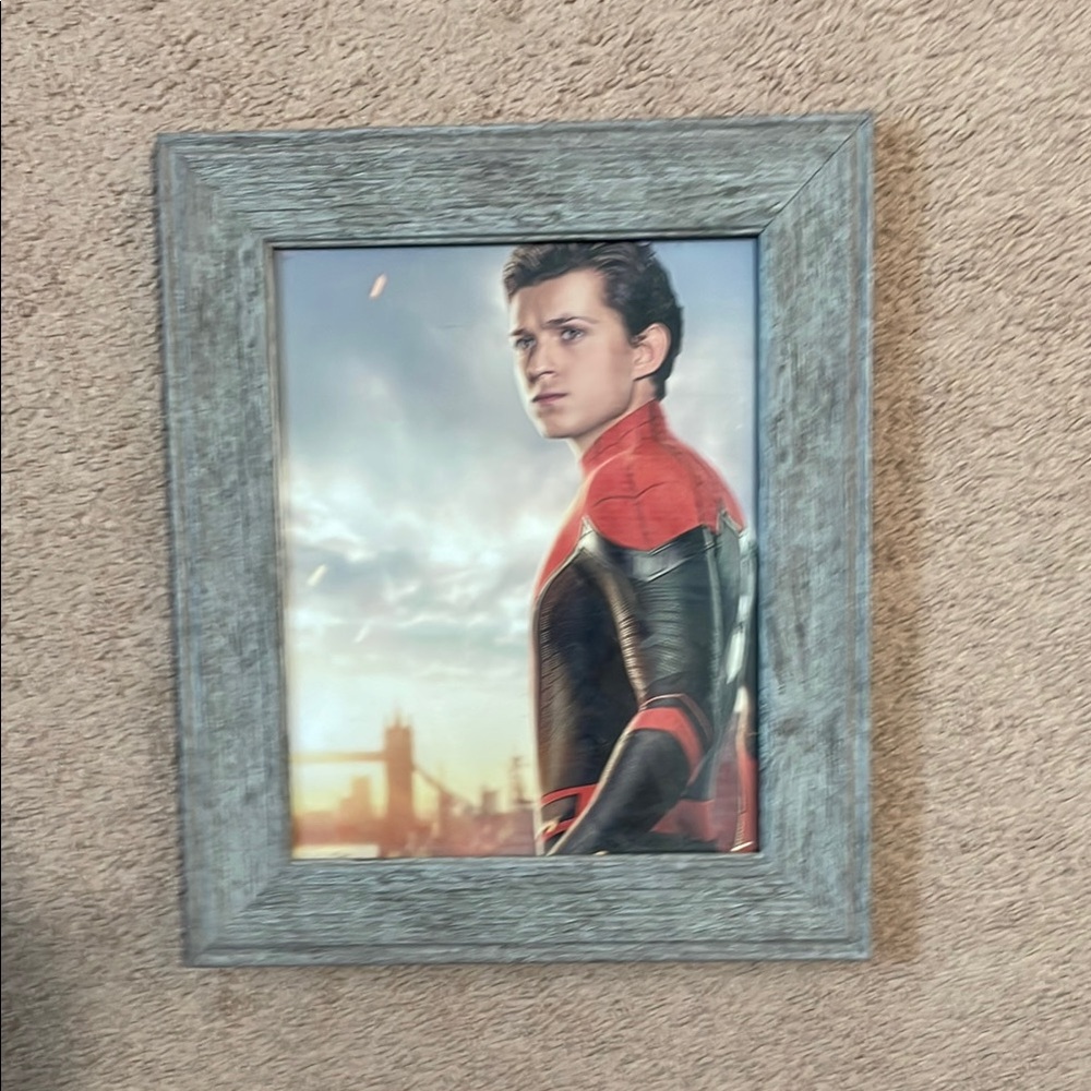 Gray Wooden Picture Frame of Peter Parker